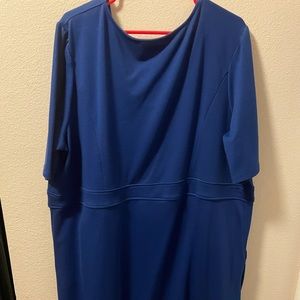 Royal blue 3/4 sleeve dress with pockets